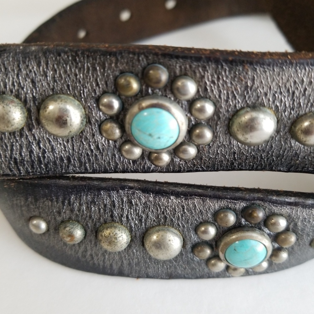 Painted Feather Leather Belt - Picture 7 of 8